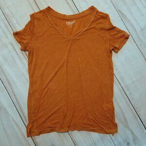 Mudd Womens Short Sleeve Rust Color Shirt "Road Trip" Copper V-neck Top 🌼